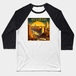 Alexandria Egypt Vintage Travel Art Poster Baseball T-Shirt